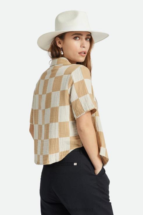 kleding zand Brixton 0ZD0J414 vrouwen mykonos boxy RVS geweven