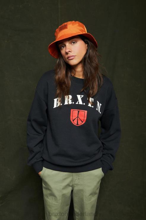 kleding zwart Brixton 0ZD0J460 vrouwen vredesschild bemanning