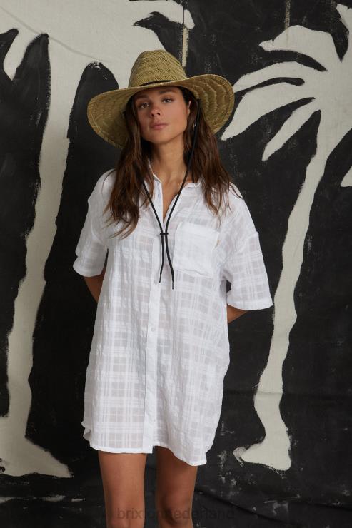 kleding wit Brixton 0ZD0J421 vrouwen leon s/s overshirtjurk