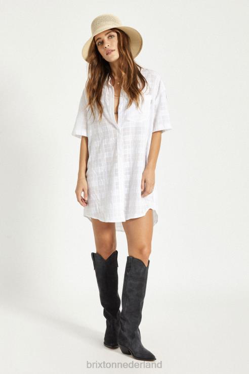 kleding wit Brixton 0ZD0J421 vrouwen leon s/s overshirtjurk