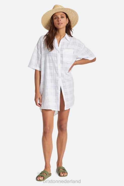 kleding wit Brixton 0ZD0J421 vrouwen leon s/s overshirtjurk