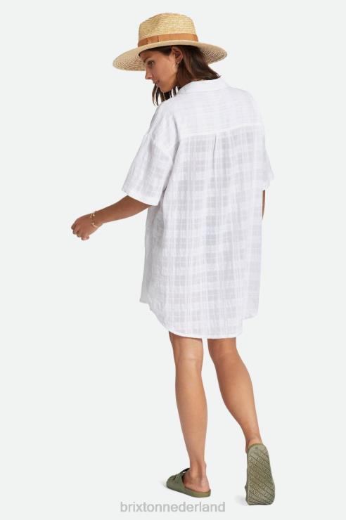 kleding wit Brixton 0ZD0J421 vrouwen leon s/s overshirtjurk