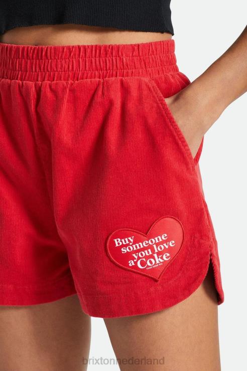 kleding cola rood Brixton 0ZD0J493 vrouwen coca cola runner short