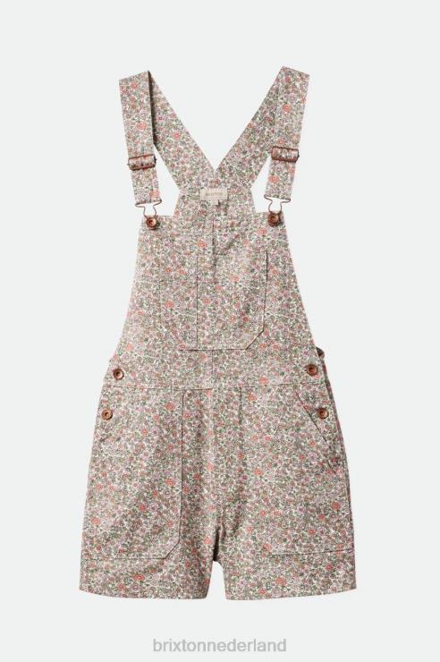 kleding witte bloemen Brixton 0ZD0J486 vrouwen costa korte overall