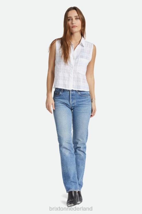 kleding wit Brixton 0ZD0J415 vrouwen leon boxy mouwloos shirt