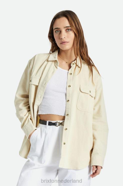 kleding witte pet Brixton 0ZD0J441 vrouwen bowery vriendje corduroy overshirt