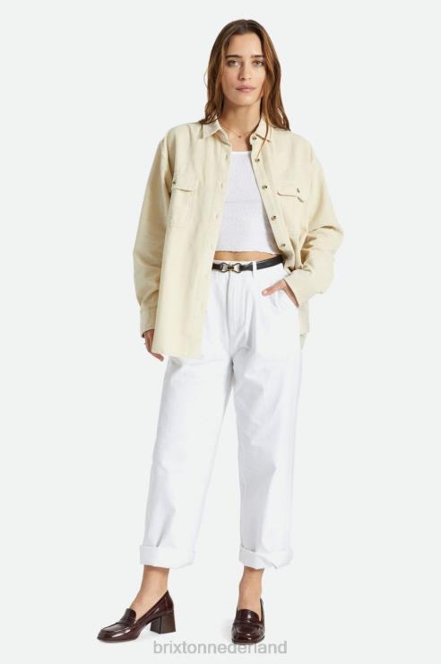 kleding witte pet Brixton 0ZD0J441 vrouwen bowery vriendje corduroy overshirt