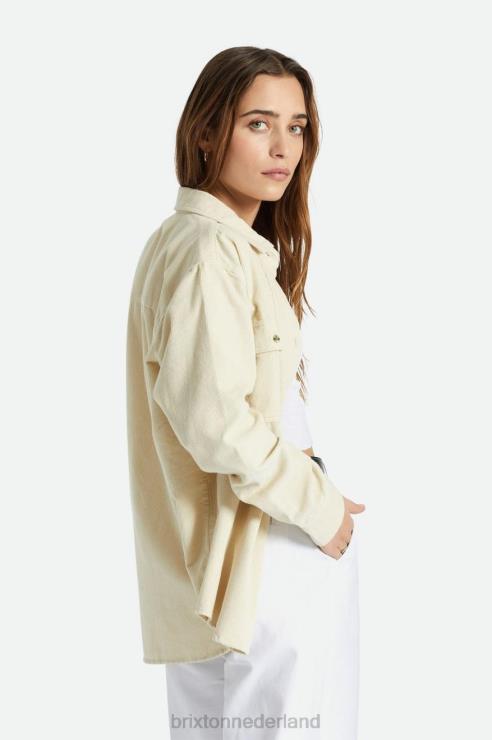 kleding witte pet Brixton 0ZD0J441 vrouwen bowery vriendje corduroy overshirt