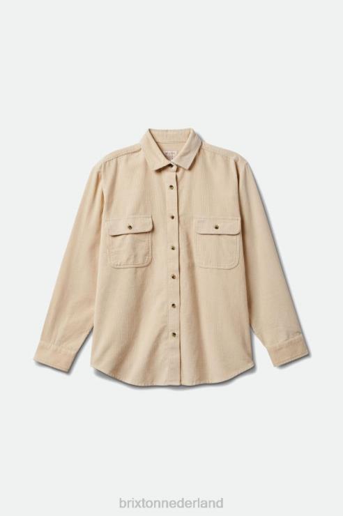 kleding witte pet Brixton 0ZD0J441 vrouwen bowery vriendje corduroy overshirt