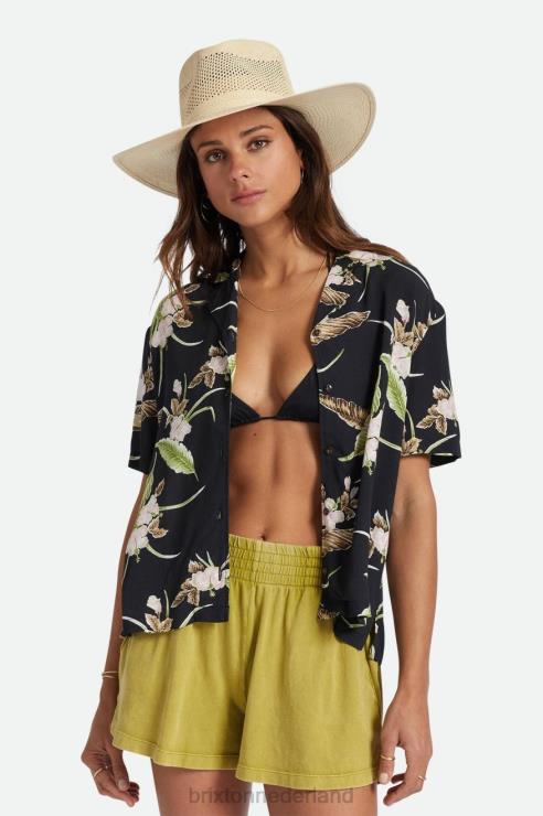 kleding zwart Brixton 0ZD0J417 vrouwen bunker paradise s/s geweven overhemd