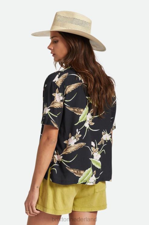 kleding zwart Brixton 0ZD0J417 vrouwen bunker paradise s/s geweven overhemd
