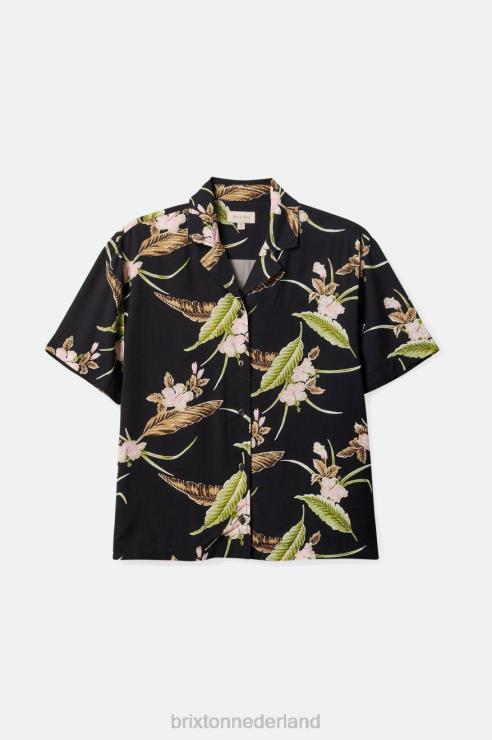 kleding zwart Brixton 0ZD0J417 vrouwen bunker paradise s/s geweven overhemd