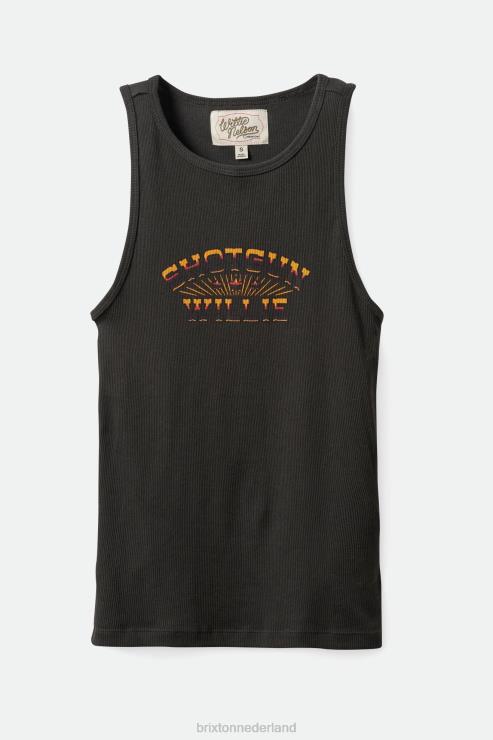 kleding gewassen zwart Brixton 0ZD0J458 vrouwen Willie Nelson jachtgeweer tanktop