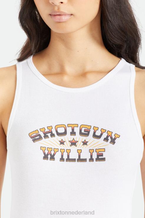 kleding wit Brixton 0ZD0J457 vrouwen Willie Nelson jachtgeweer tanktop