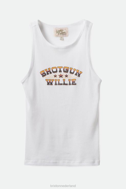 kleding wit Brixton 0ZD0J457 vrouwen Willie Nelson jachtgeweer tanktop