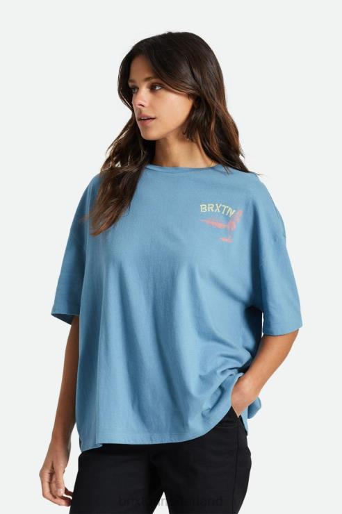 kleding blauwe hemel Brixton 0ZD0J455 vrouwen good time oversized vriendje T-shirt
