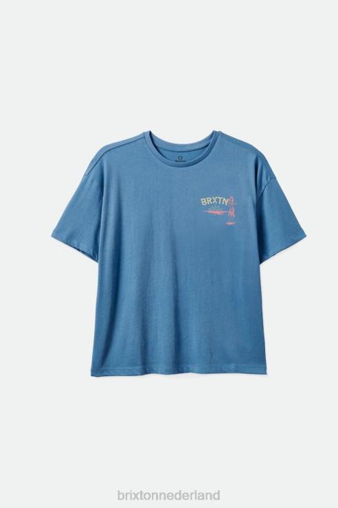 kleding blauwe hemel Brixton 0ZD0J455 vrouwen good time oversized vriendje T-shirt