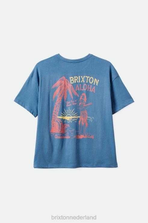 kleding blauwe hemel Brixton 0ZD0J455 vrouwen good time oversized vriendje T-shirt