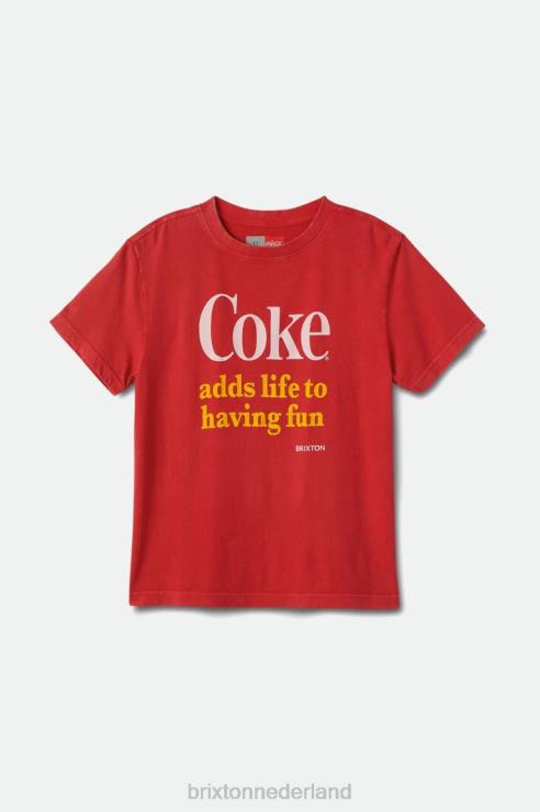 kleding cola rood Brixton 0ZD0J453 vrouwen coca-cola heeft een leuk vintage T-shirt met ronde hals