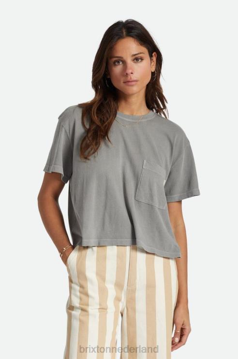 kleding gewassen zwart Brixton 0ZD0J430 vrouwen zorgeloos pocket tee