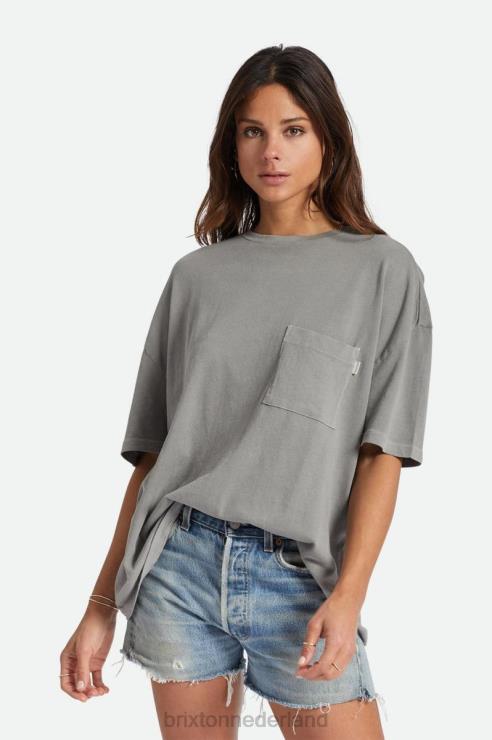 kleding gewassen zwart Brixton 0ZD0J438 vrouwen zorgeloos oversized T-shirt met boyfriend-pocket