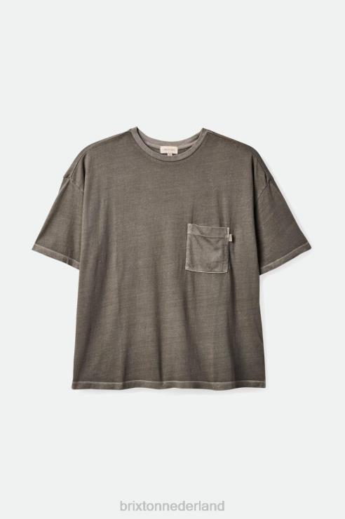 kleding gewassen zwart Brixton 0ZD0J438 vrouwen zorgeloos oversized T-shirt met boyfriend-pocket