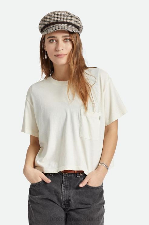 kleding witte pet Brixton 0ZD0J428 vrouwen zorgeloos pocket tee