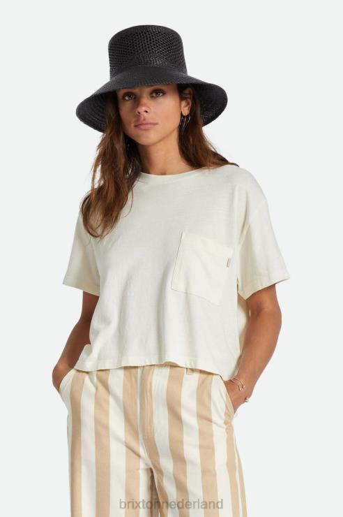 kleding witte pet Brixton 0ZD0J428 vrouwen zorgeloos pocket tee