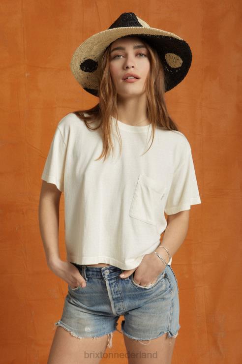 kleding witte pet Brixton 0ZD0J428 vrouwen zorgeloos pocket tee